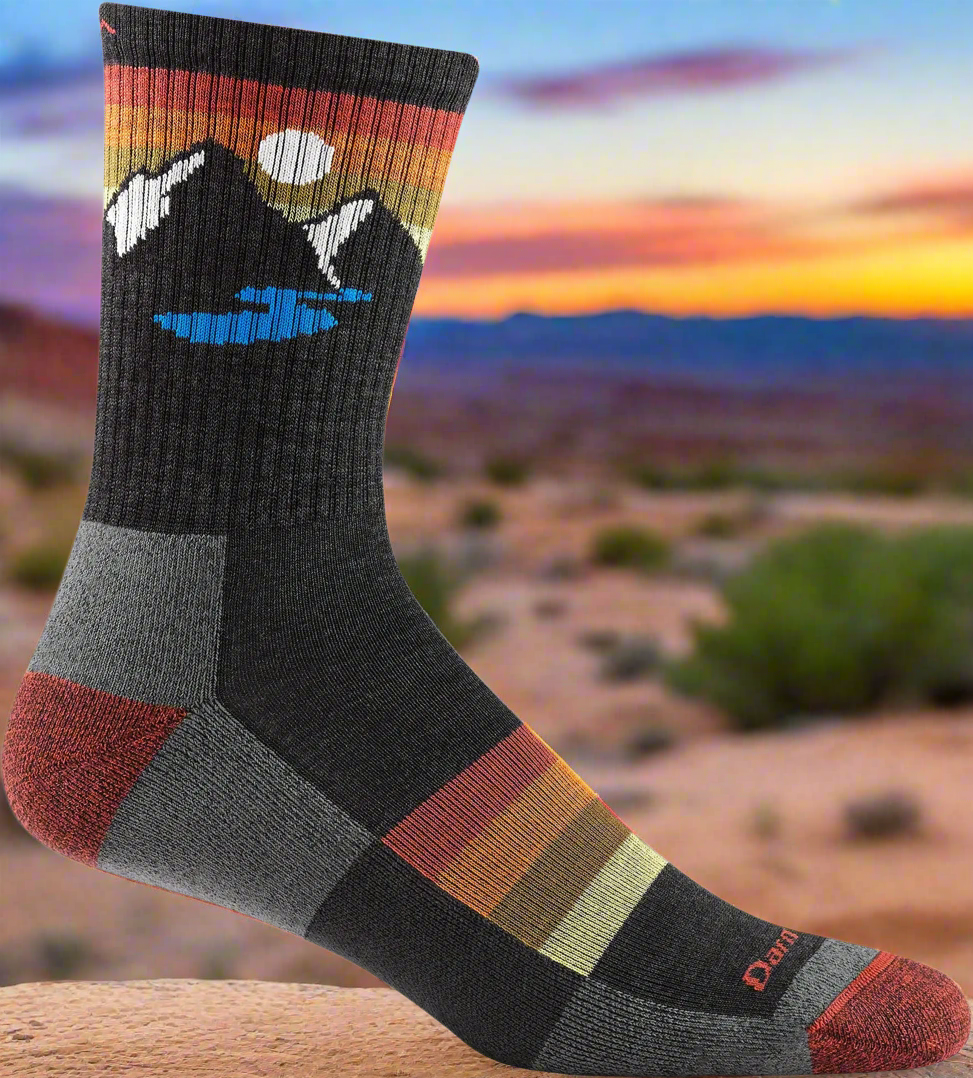 Darn Tough Mens Sunset Ridge Micro Crew Lightweight with Cushion Sock (Style 1997) - Charcoal Medium