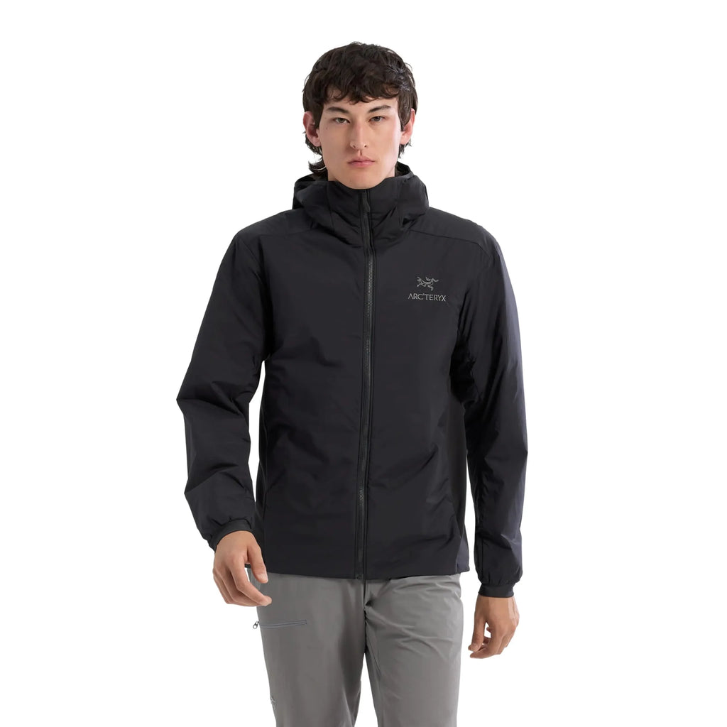 Arcteryx Atom Hoody Mens Redesign | Lightweight Insulated Packable Jacket for Men - Light Jackets for Mens Hiking Trekking Ice Climbing Gear Fall Winter | Black Small.
