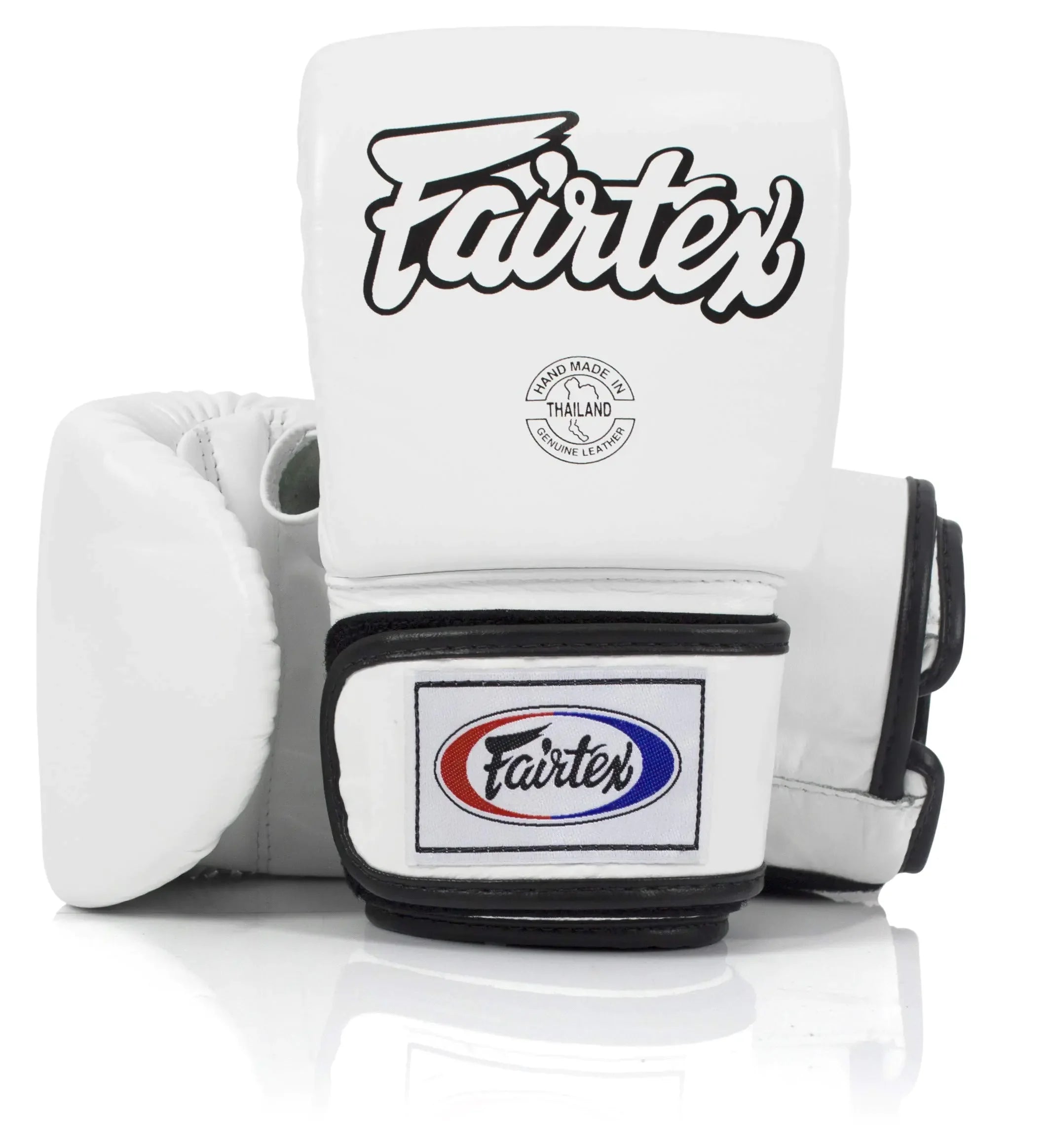 Fairtex TGO3 Muay Thai Boxing Gloves for Men Women Kids | Special Open Thumb Design | MMA Gloves| Premium Quality Light Weight & Shock Absorbent Boxing Gloves (White/XLarge).