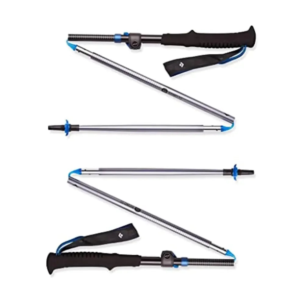 Black Diamond Distance FLZ Trekking Poles Pair of Foldable Lightweight Adjustable Length Aluminum Hiking Poles Pewter 110-125 cm.