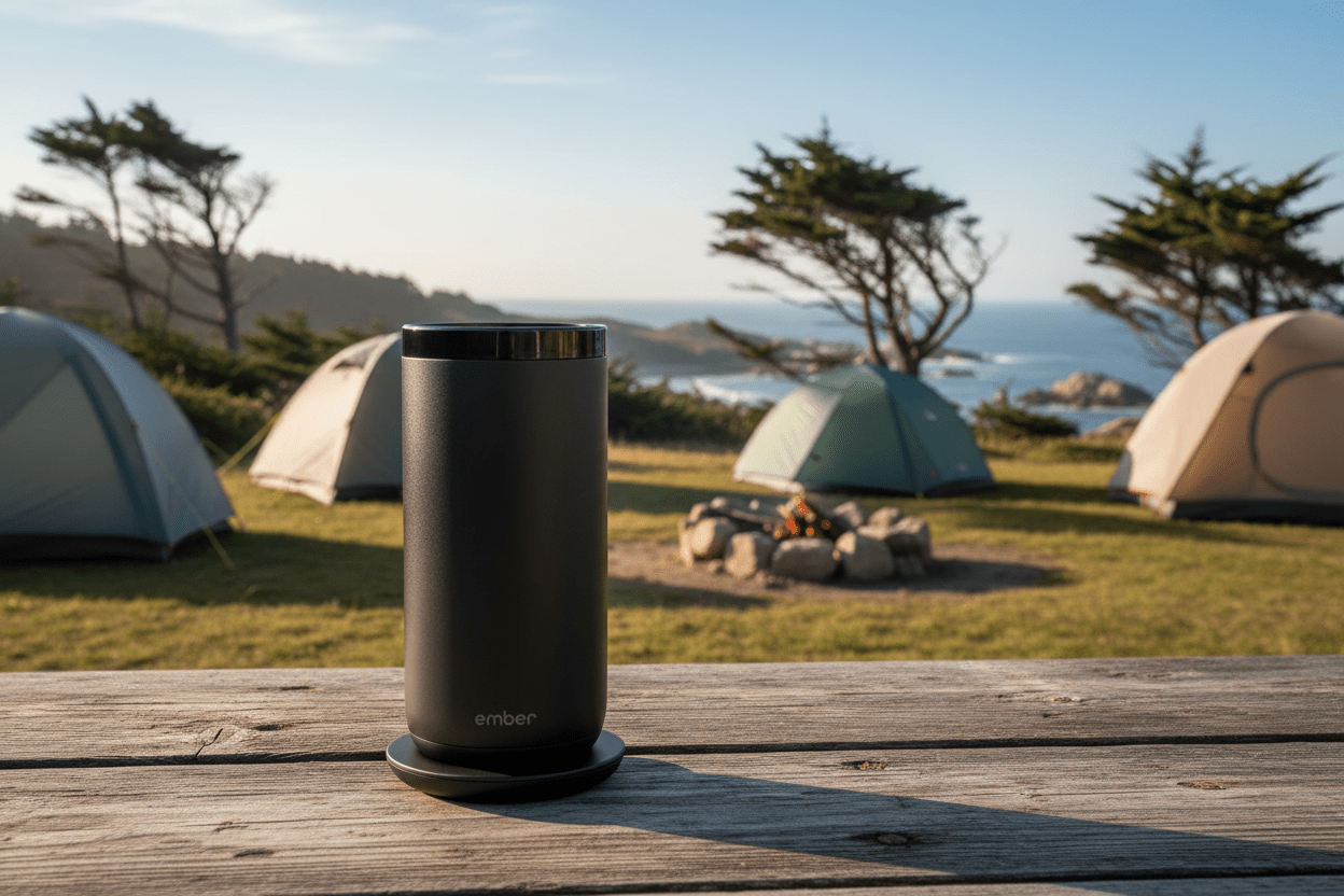 Ember Tumbler Temperature Control Travel Mug Stainless Steel App-Controlled Heated Coffee Mug with 3-Hour Battery Life Slate Black 16 Oz