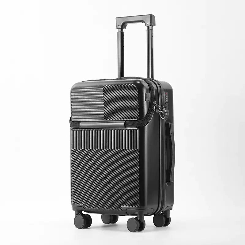 20-Inch Multifunctional Travel Suitcase with Cup Holder.