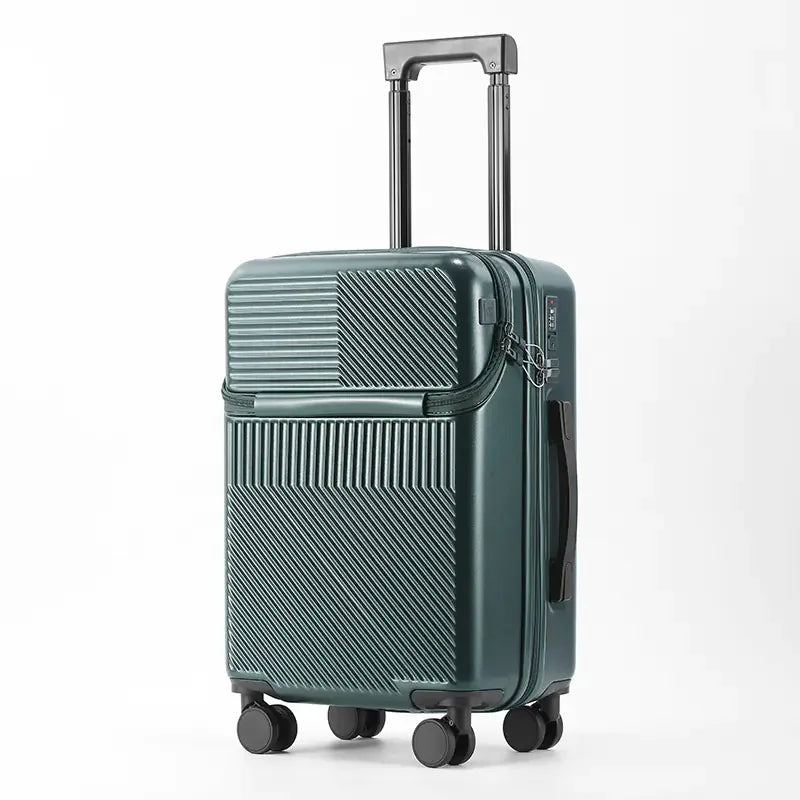 20-Inch Multifunctional Travel Suitcase with Cup Holder.