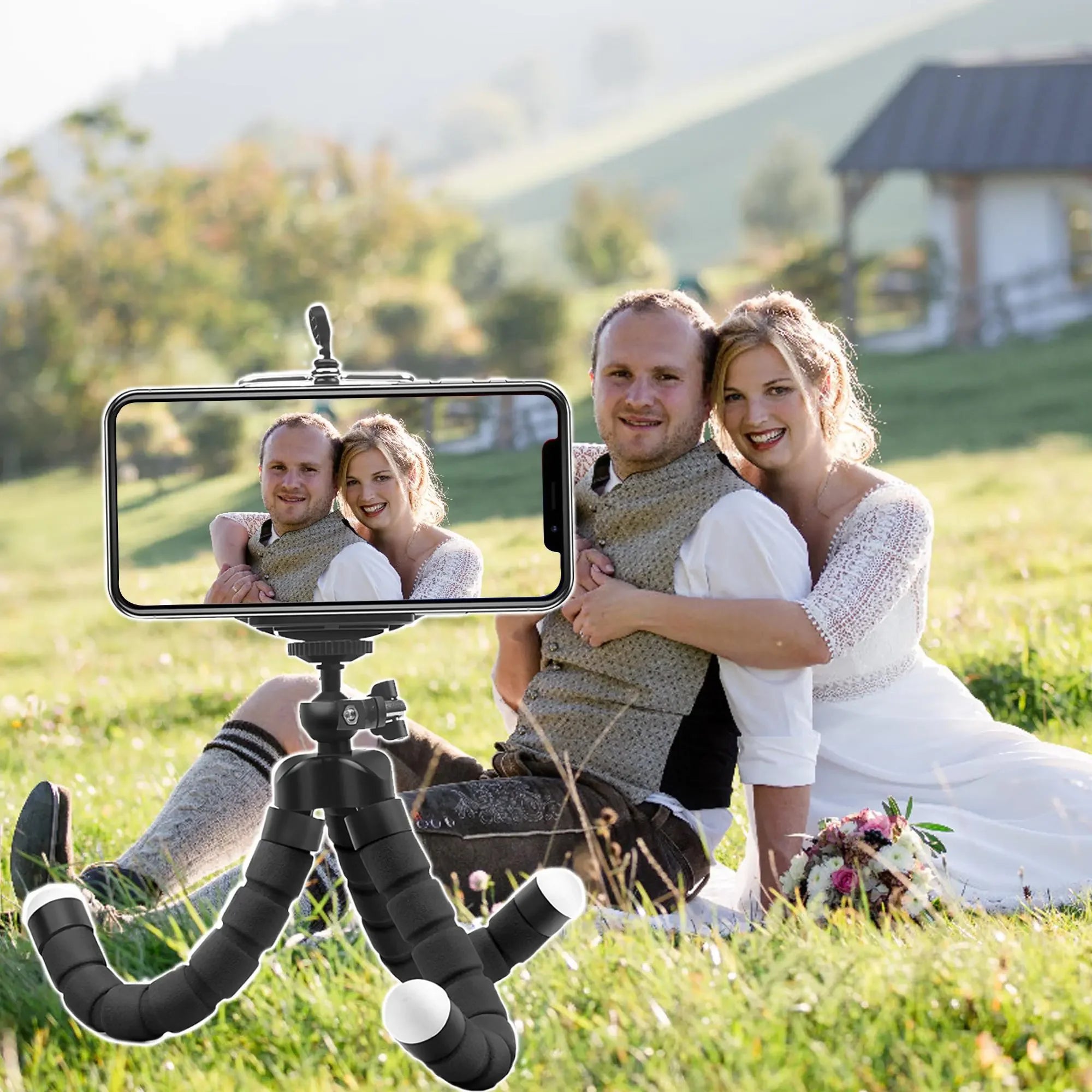 Octopus Tripod Universal Adjustable Stand Phone Holder for iPhone Camera.